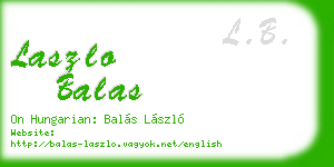 laszlo balas business card