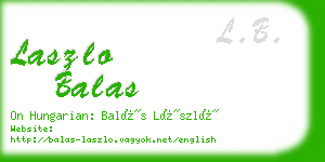 laszlo balas business card